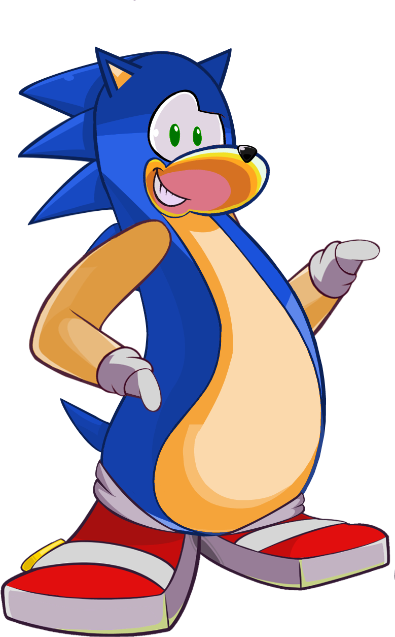 Club Penguin Wiki - Penguin Sonic (831x1408), Png Download