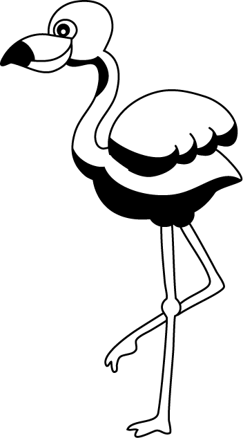 Image Royalty Free Stock Clip Art Black And White Panda - Black And White Flamingo Clipart Transparent Background (352x633), Png Download
