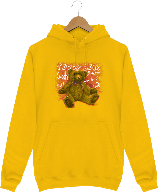Hoodie Men Teddy Bear By Maza - Sweatshirt (690x850), Png Download