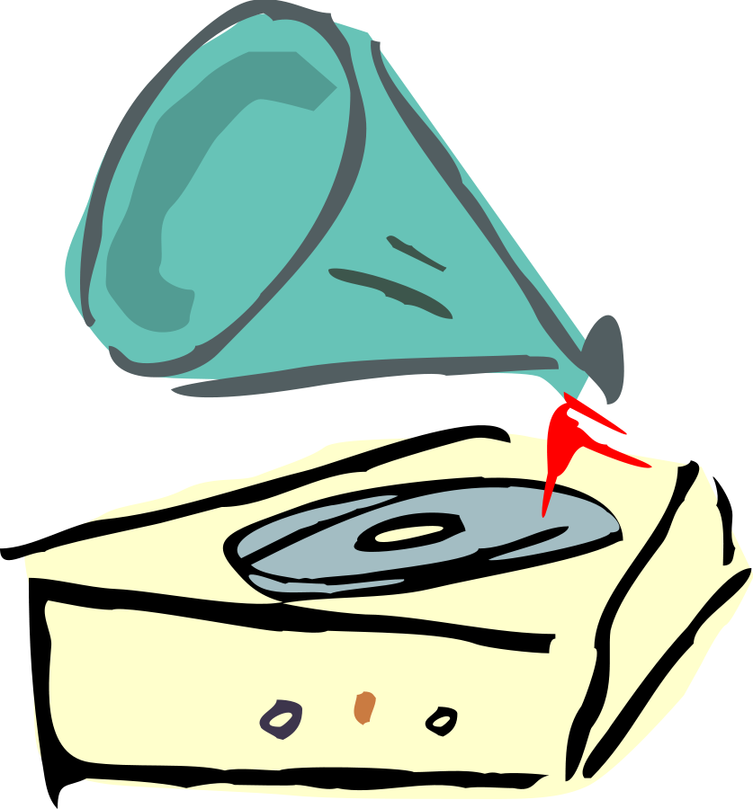 Record Player Clip Art At Clker - Record Player Clipart (552x593), Png Download