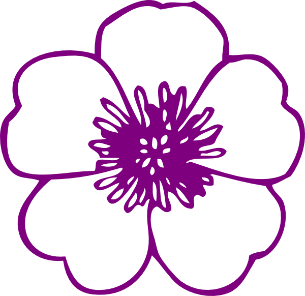 Violet Flower Clip Art Clipart - Violet Flower Clip Art (600x582), Png Download