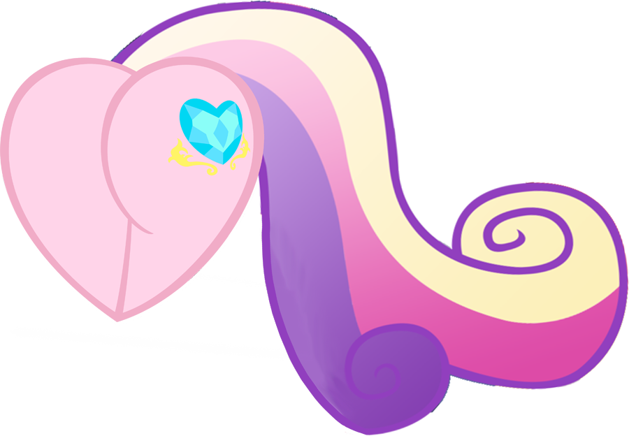 Princess Cadence Heart Shape Flank - My Little Pony Heart Shape (900x624), Png Download