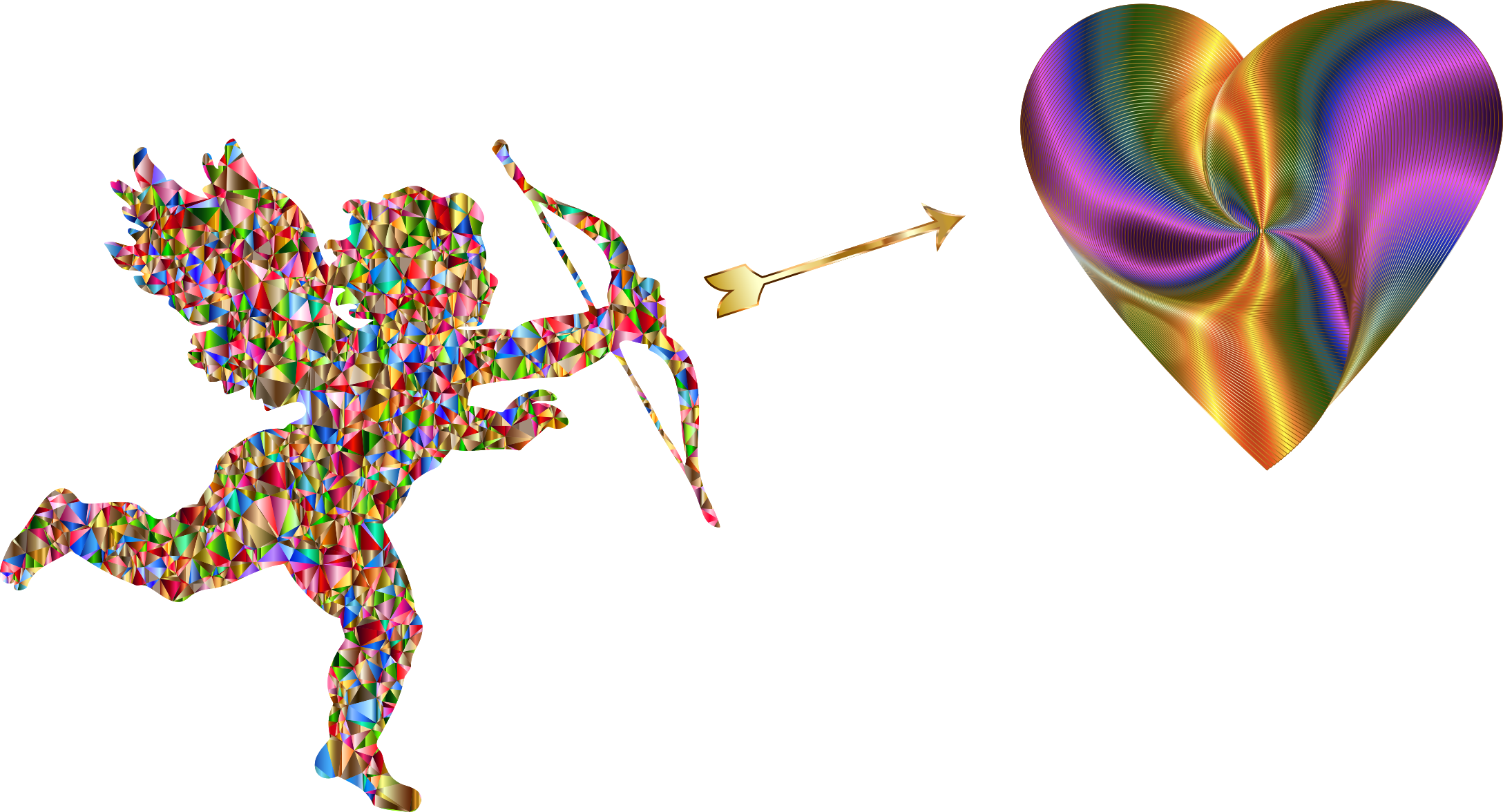 This Free Icons Png Design Of Cupid Shooting Heart (2176x1176), Png Download
