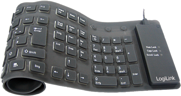 Product Image (png) - Logilink Flexible Waterproof Keyboard With Usb And (591x316), Png Download