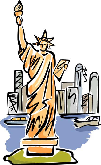 Statue Of Liberty Royalty Free Vector Clip Art Illustration - New York Statue Of Liberty Clip Art (298x480), Png Download