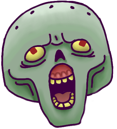 Demon Squidward - Cartoon (387x450), Png Download