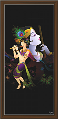 Radha Krishna Paintings - Animated Radha Krishna (500x500), Png Download