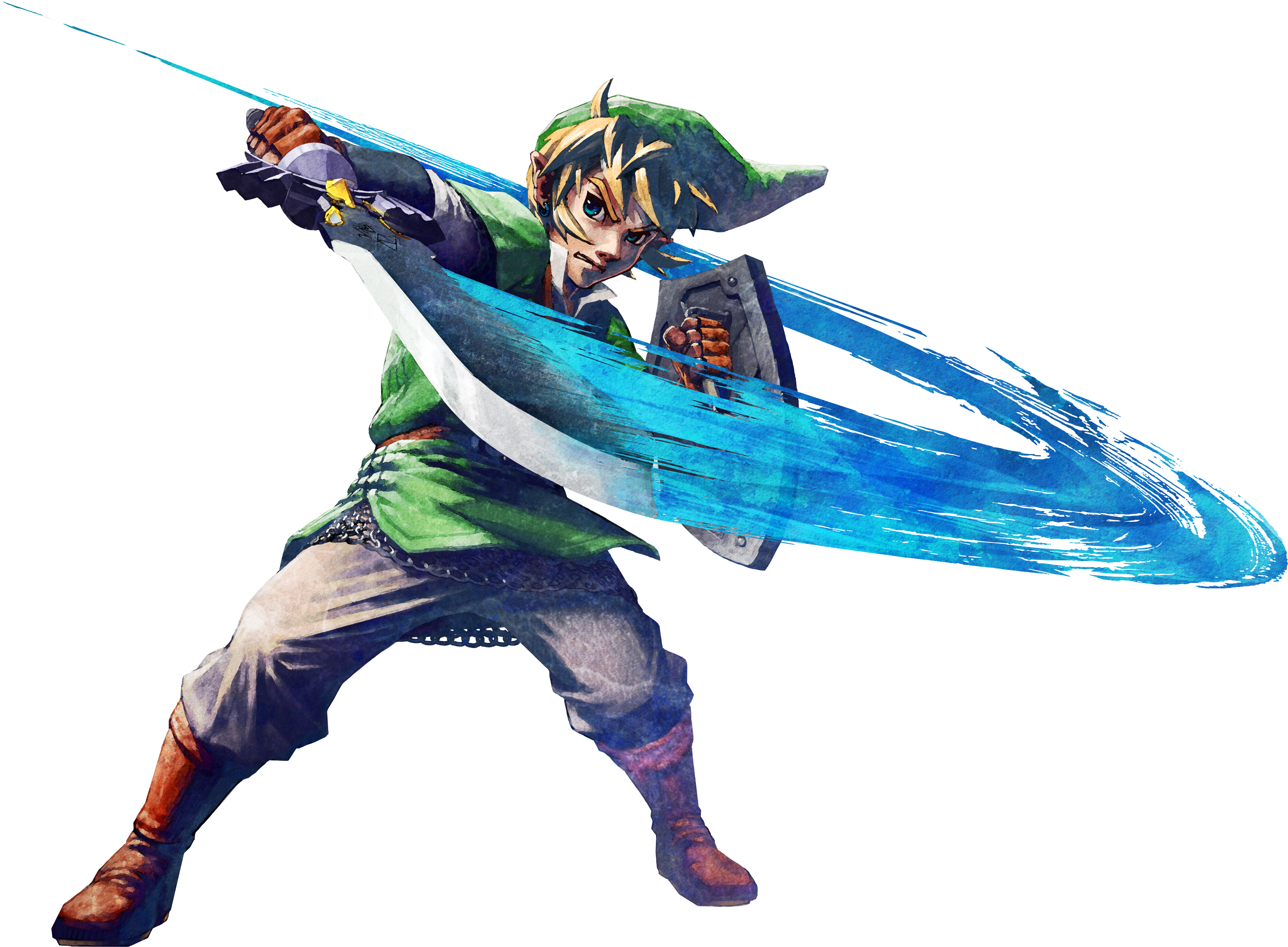Though The Darkly Detailed Graphics Of Twilight Princess - Zelda Skyward Sword Link (3000x2308), Png Download