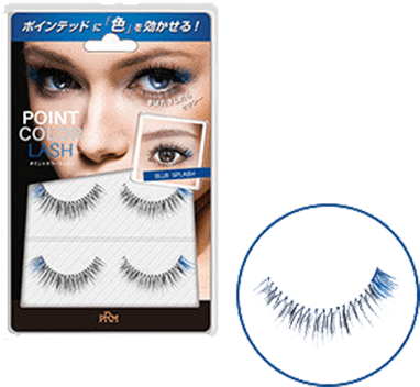Blue Colored Eyelashes - Point Color Fake Eye Lashes(blue Splash) (2 Pair(s)) (450x450), Png Download