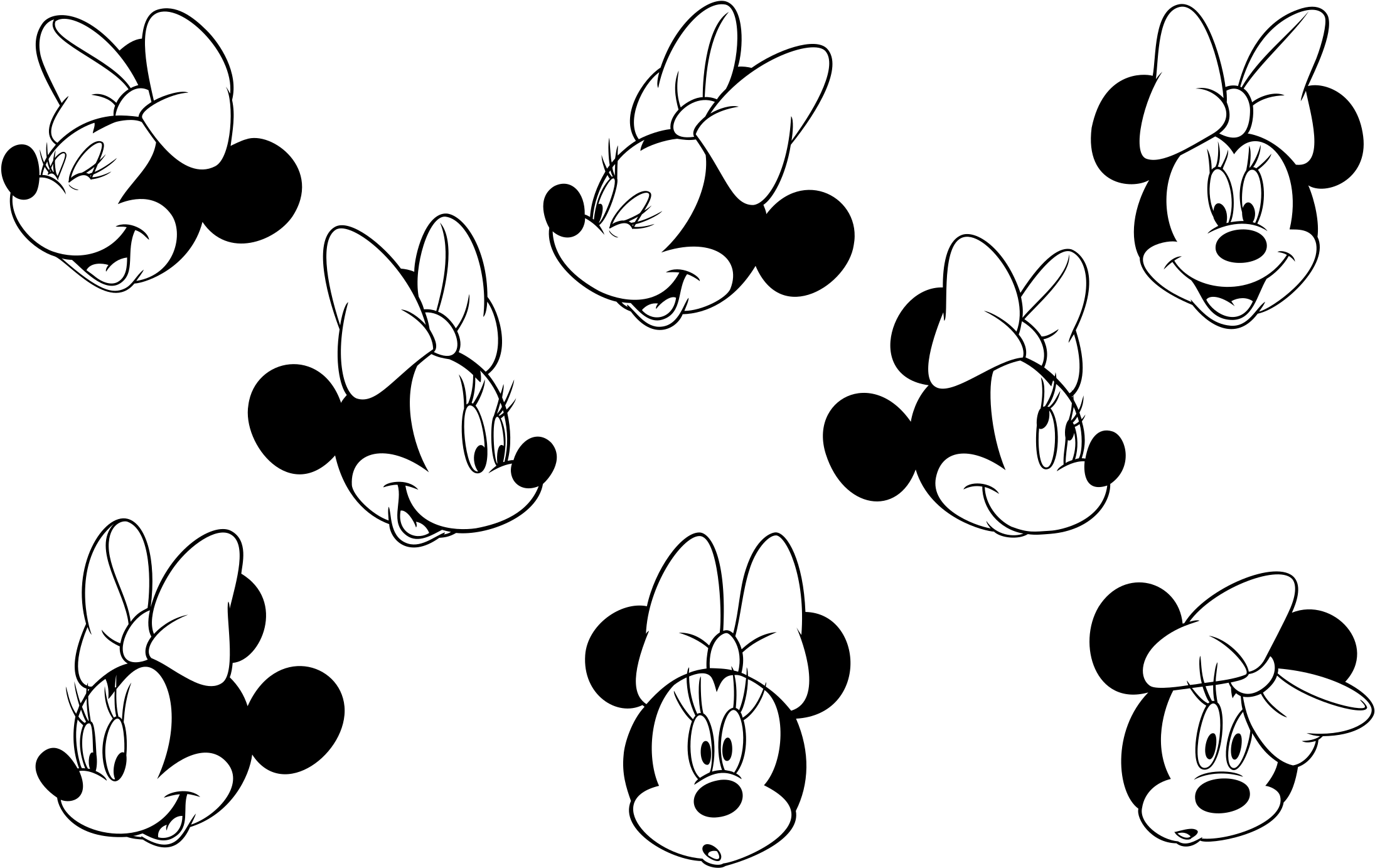 Minnie Mouse Logo Png Transparent - Minnie Mouse Faces (2400x2400), Png Download