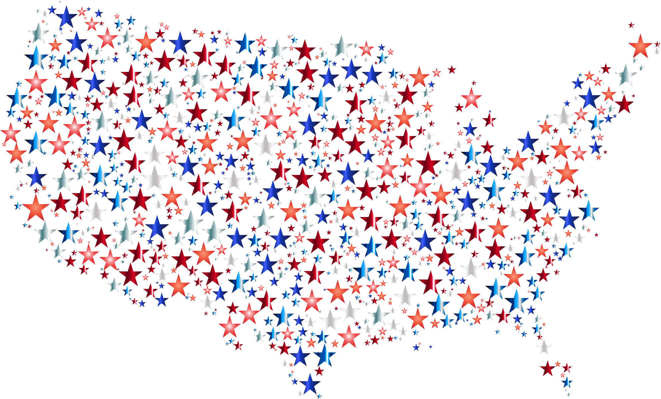 Map Clipart Usa Map - Estrellas Png Estados Unidos (2290x1382), Png Download