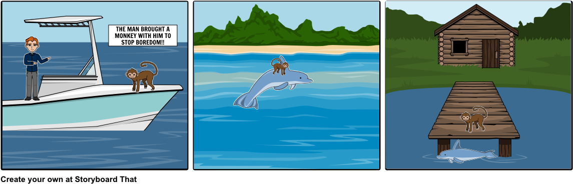 Monkey And Dolphin - Rain Shadow (1164x385), Png Download