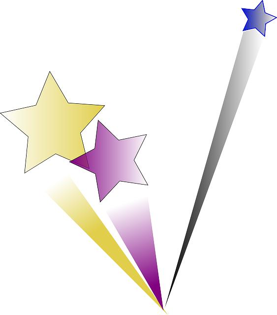 Stars, Fireworks, Inspiration, New Year, Shooting Stars - Reaching For The Stars (563x640), Png Download