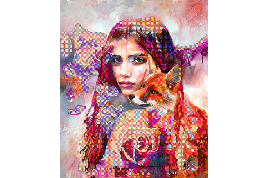 Набор Для Вышивки Бисером Point Art Воспоминание, Размер - Dimitra Milan Girl And Fox (900x600), Png Download