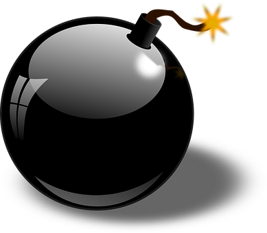Bomb Explosive Detonation Fuze Fuse Explos - Cartoon Bomb Png (389x340), Png Download