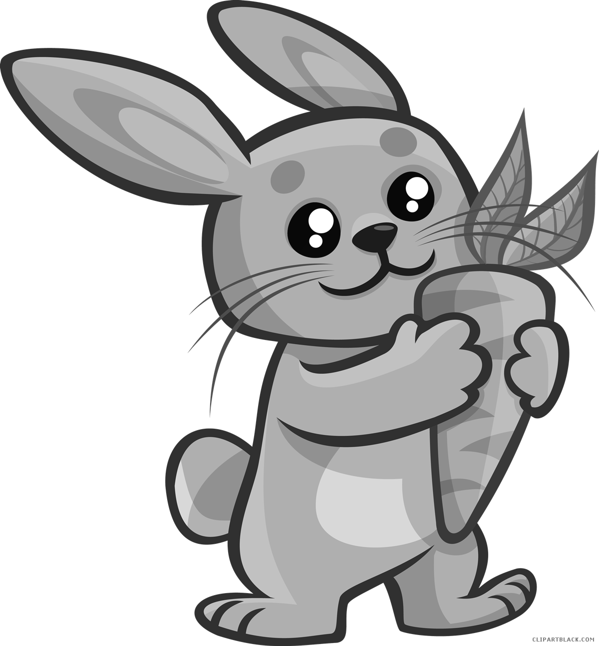 Bunny With Carrot Clipart - Bunny Clipart (1200x1296), Png Download