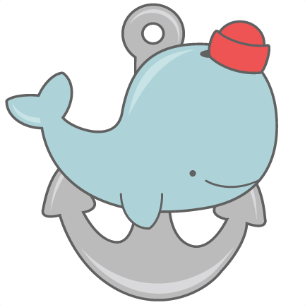 Whale With Anchor Svg Cut Files For Scrapbooking Silhouette - Cute Anchor Png (432x432), Png Download