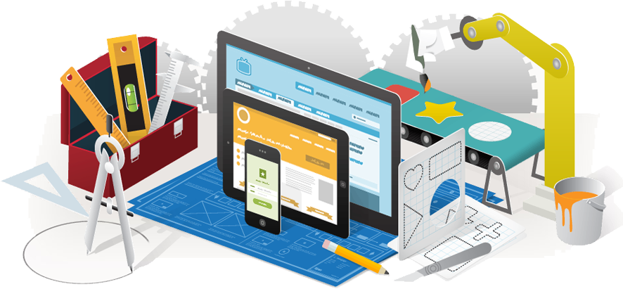 Internet Market Place - Website Design Png (886x411), Png Download