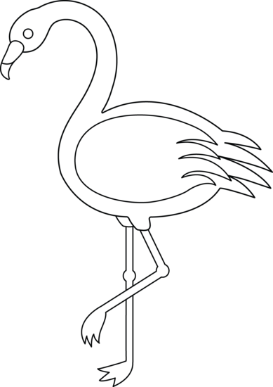 Flamingo Clipart Printable - Flamingo Clipart Black And White (389x550), Png Download