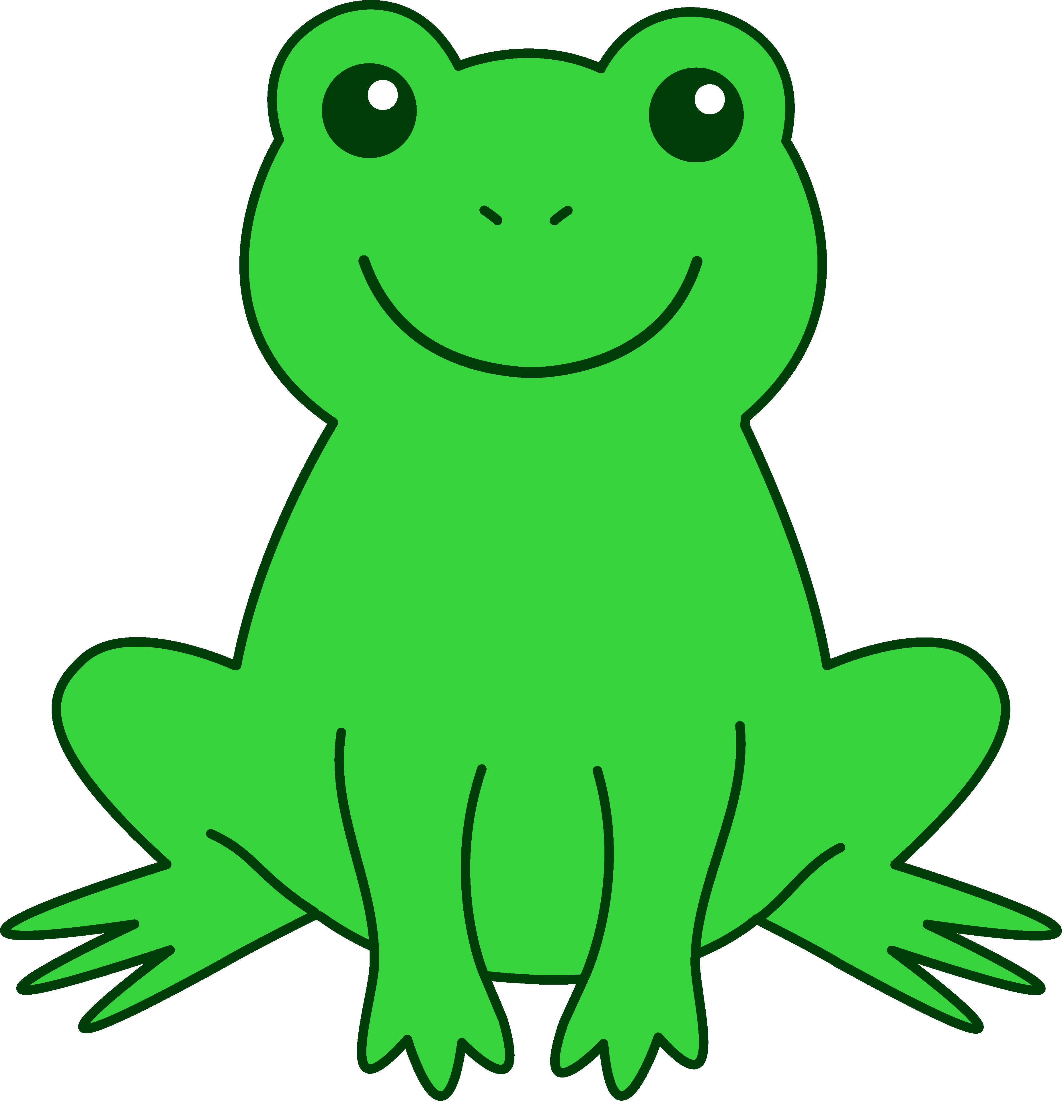 Funny - Frog Clipart (3704x3841), Png Download