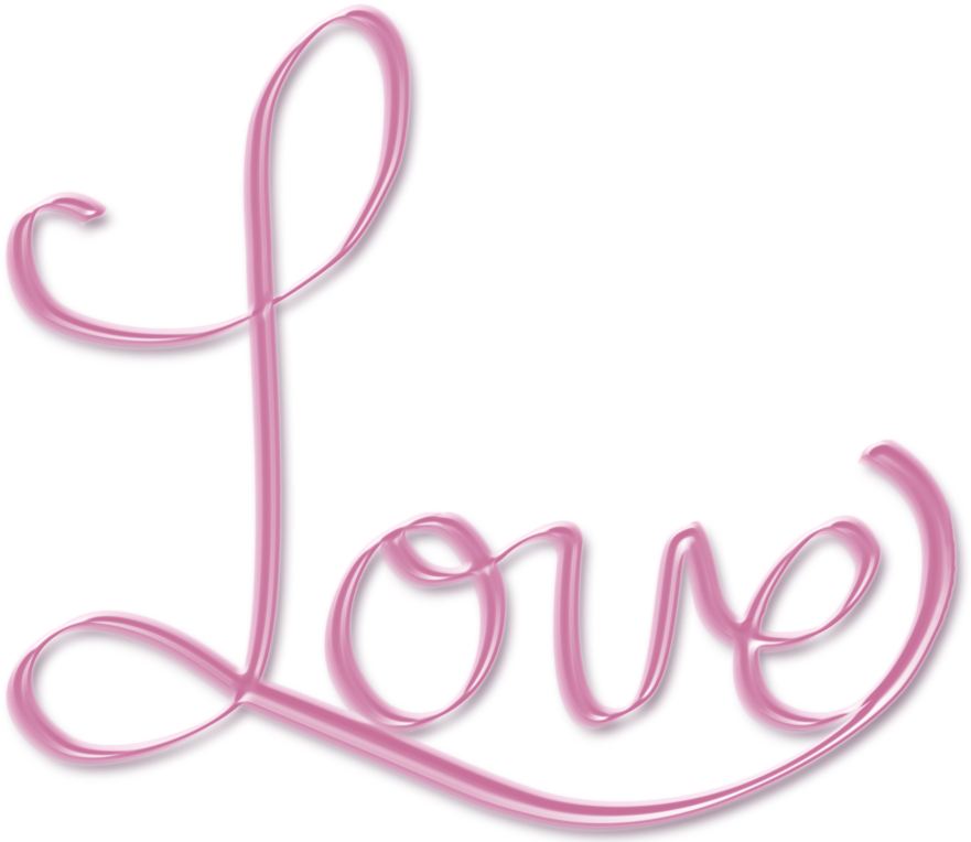 Pink Love Png Word Art Text By Crysluvsjim On Deviantart - Love Png (900x764), Png Download