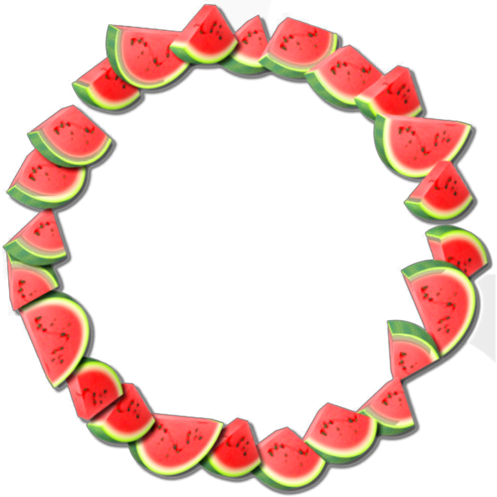 Ftestickers Watercolor Wreath Watermelon (1024x1024), Png Download