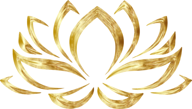 Clipart Goldenized Lotus Flower Lotus Flower Clipart - Gold Lotus Flower Png (640x365), Png Download