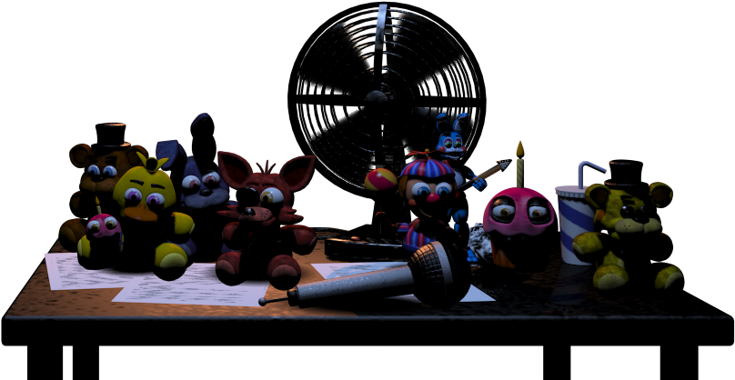 I Also Made A Transparent Png Of The Full Desk - Fnaf 2 Desk (851x435), Png Download