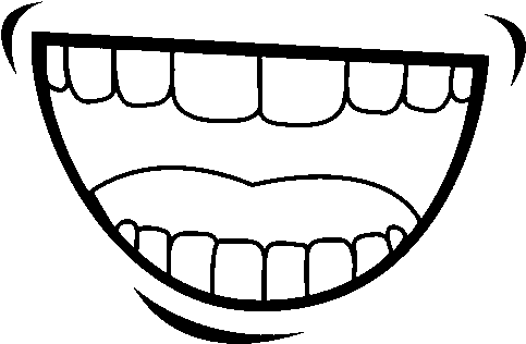 The Mouth Coloring Page - Sprechender Mund Comic (600x470), Png Download