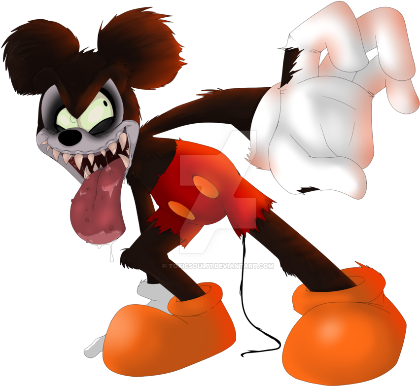 Runaway Brain Mickey Mouse By Toxicsoul - Drawing (1024x819), Png Download