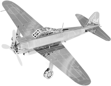 Metal Earth - Mitsubishi Zero - Metallic Nano Puzzle: Mitsubishi A6m Zero (480x400), Png Download
