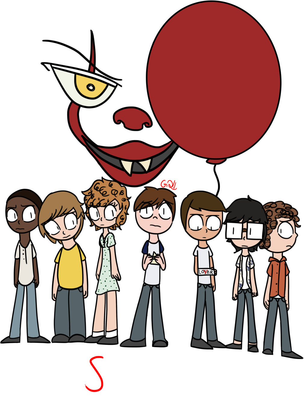 Losers' Club By Glasses2themax On Deviantart - Cartoon Losers Club Drawings (1024x1365), Png Download