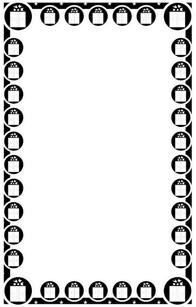 Christmas Border Clipart Black And White - Black And White Christmas Clip Art Borders (400x627), Png Download