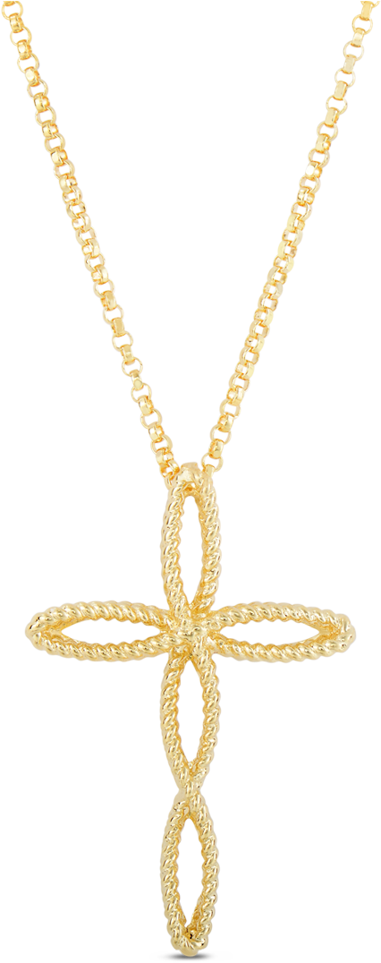 Roberto Coin Barocco 18k Yellow Gold Cross Pendant - Pendant (1600x1600), Png Download