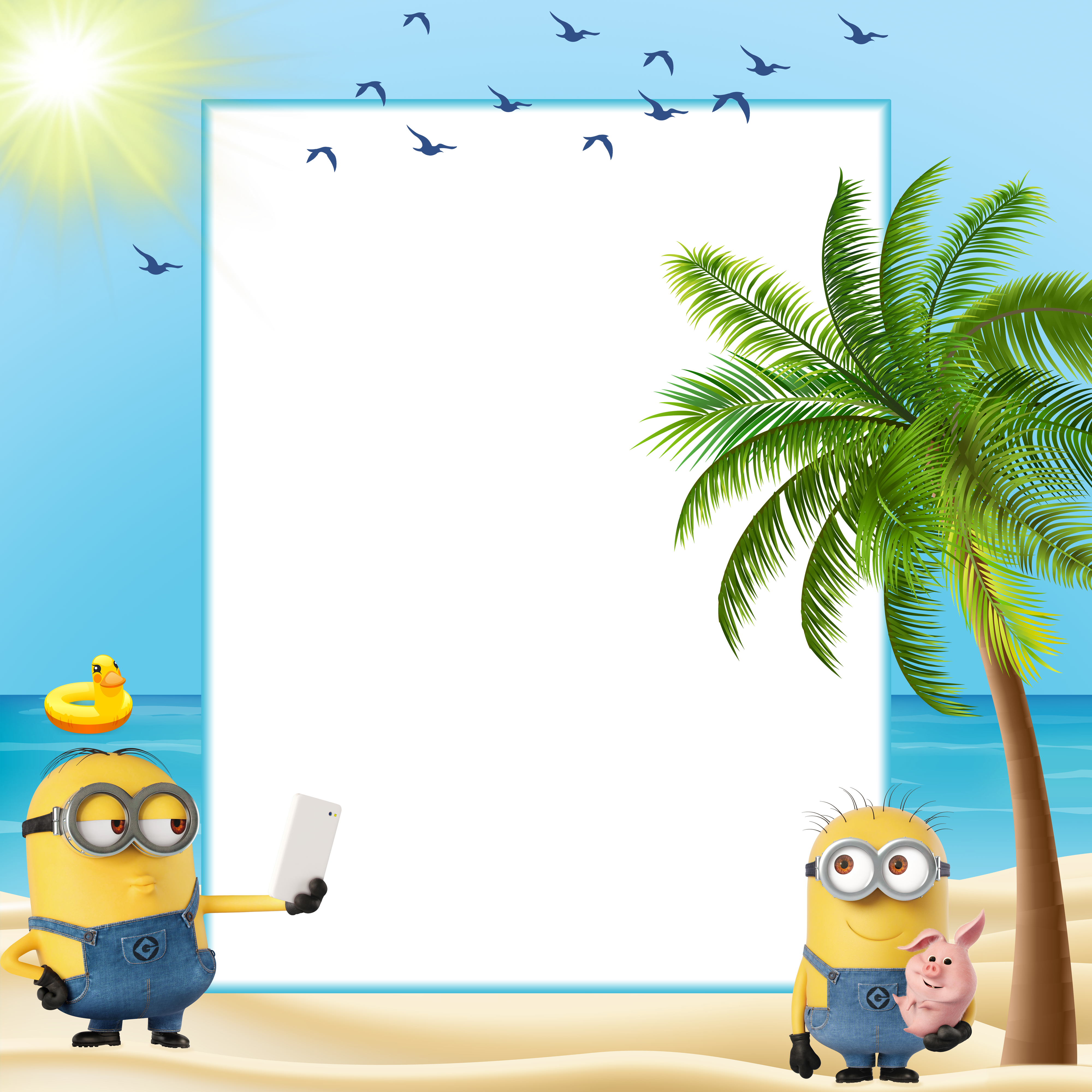 Summer Kids Transparent Gallery Yopriceville High View - Minions Borders And Frames (4000x4000), Png Download