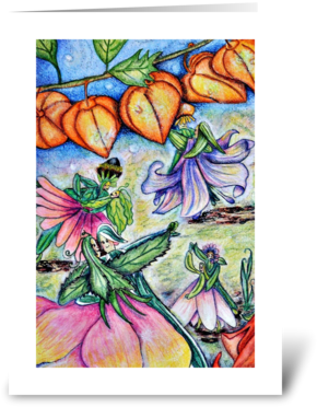 Dancing Greeting Card - Fairy (350x396), Png Download