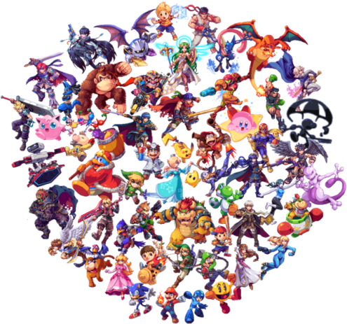 Masterfully Crafted Sprites Form A Smash Ball In The - Smash Bros For Wii U Sprites (500x485), Png Download