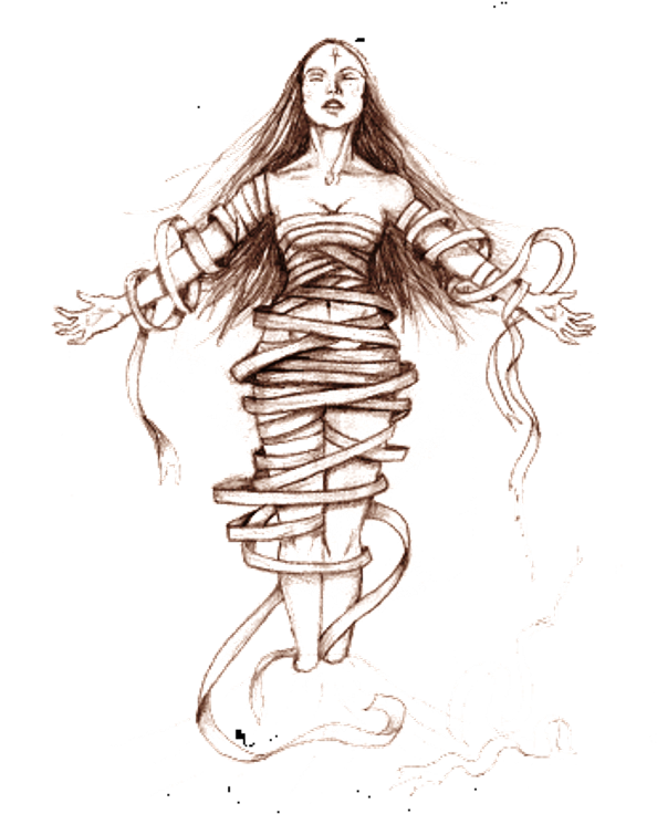 Saraswati Drawing Pencil - Drawing Of A Goddess (600x771), Png Download