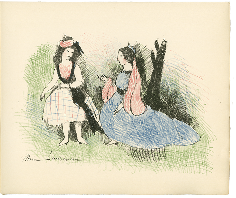 Alice Illustrated Around The World - Marie Laurencin Alice In Wonderland (875x645), Png Download
