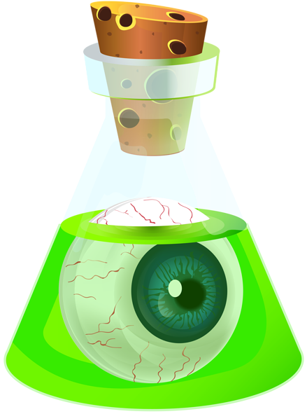 Halloween Poison Potion With Eyeball Transparent Png - Clipart Potion Png (444x600), Png Download
