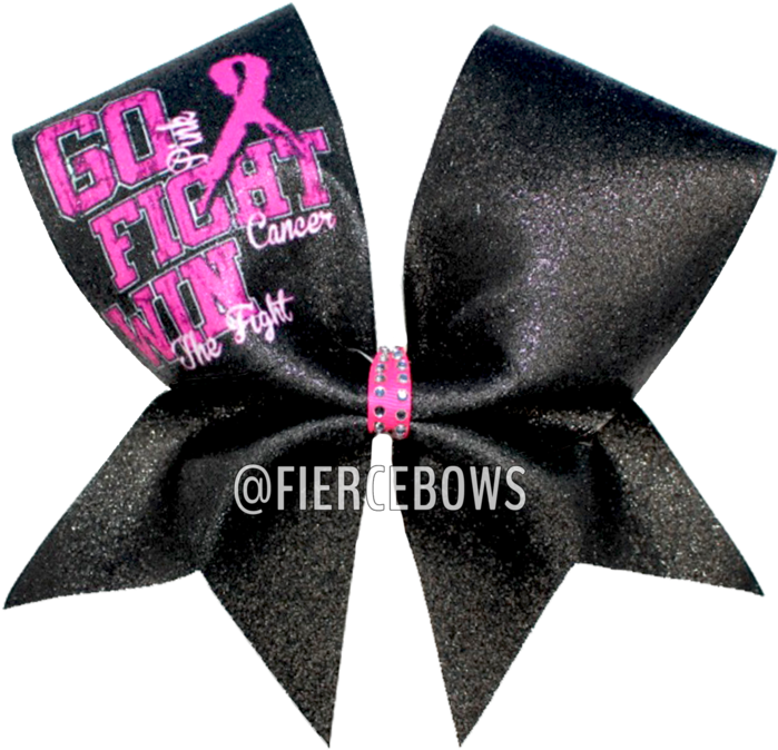 Go, Fight, Win Cancer Awareness Bow - Breast Cancer Awareness (480x480), Png Download
