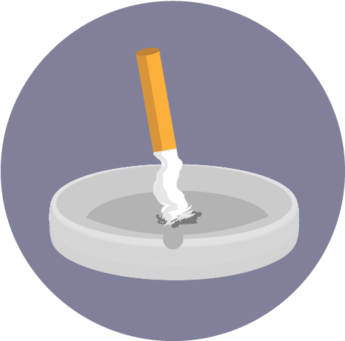 Illustration Of An Extinguished Cigarette In An Ashtray - Stop Smoking Icon (500x500), Png Download