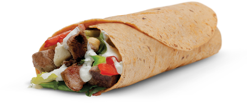 320 Menu Section Grill-bowls Large - Steak Wrap Png (788x349), Png Download
