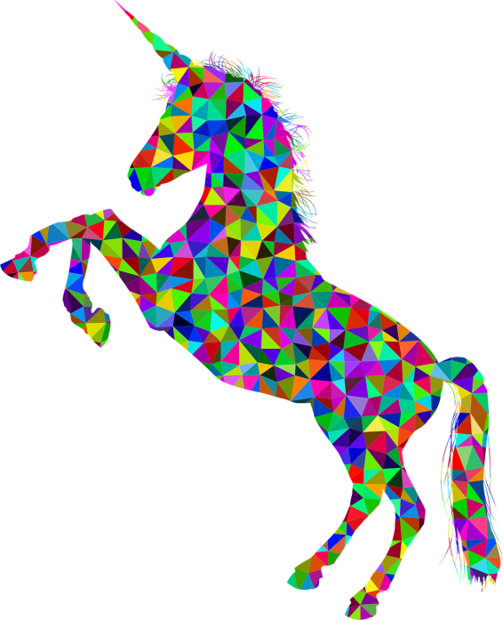 Colourful Unicorn (519x640), Png Download