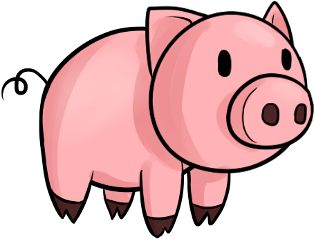 Line Art Clipart Cartoon - Little Red Hen Characters Pig (514x393), Png Download