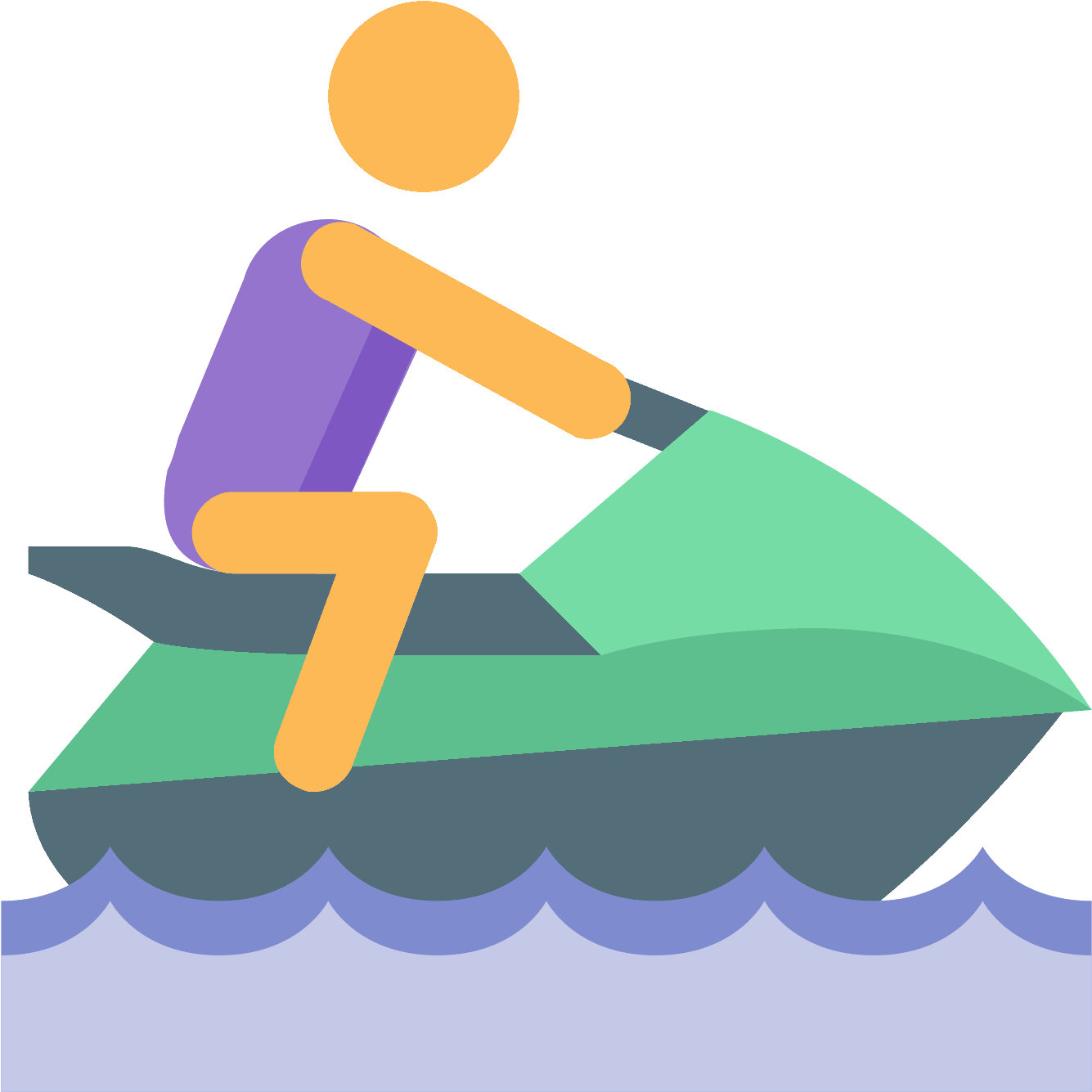 Jet Ski Icon (1600x1600), Png Download
