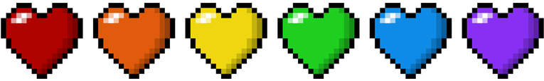 Six Pixel Hearts, Stacked Side By Side, Each Heart - Pride Rainbow Pride Heart (800x800), Png Download