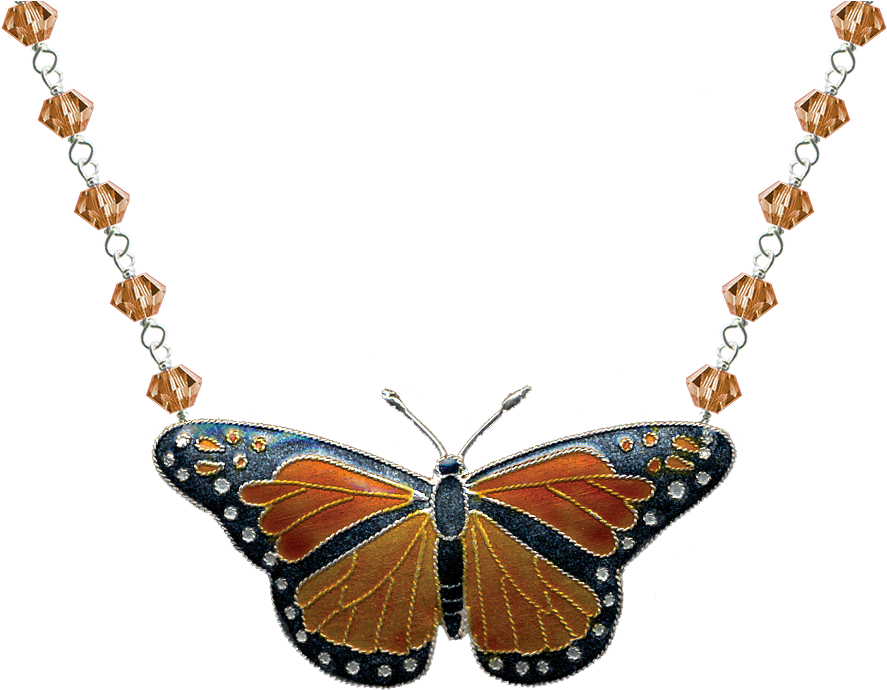 Monarch Crystal Necklace (900x900), Png Download