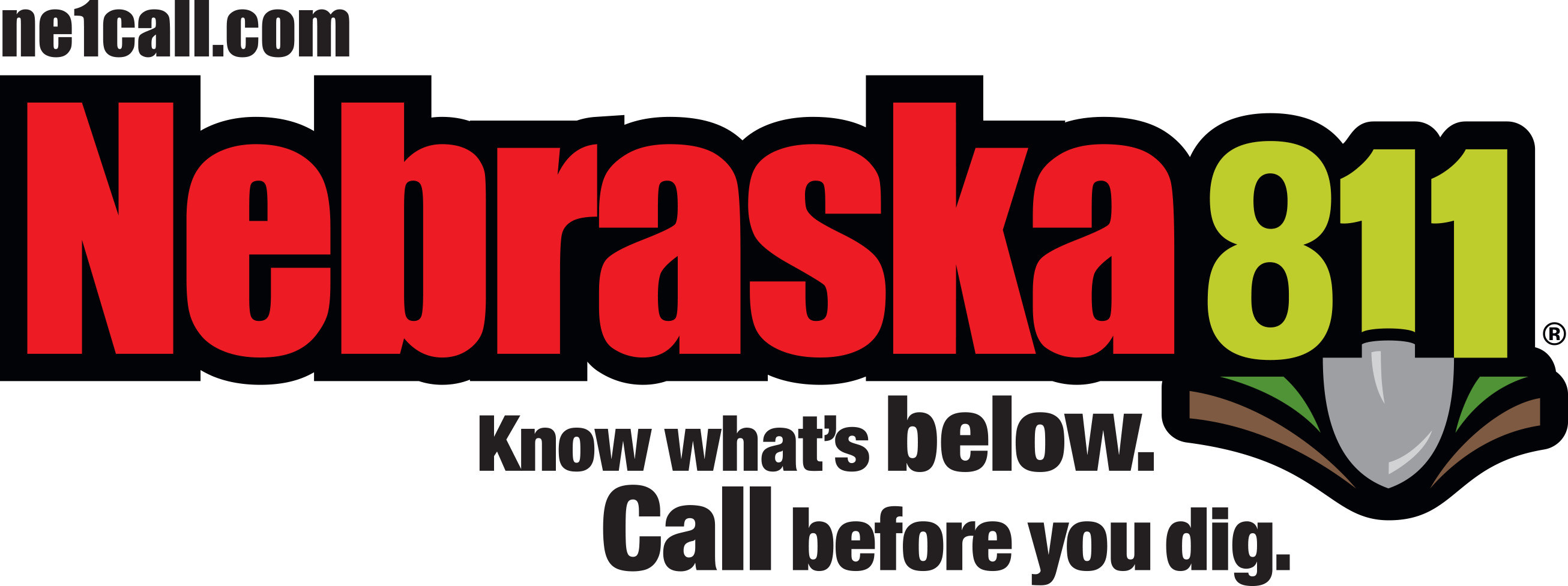 Nebraska 811 Logo - Nebraska Call Before You Dig (2612x977), Png Download