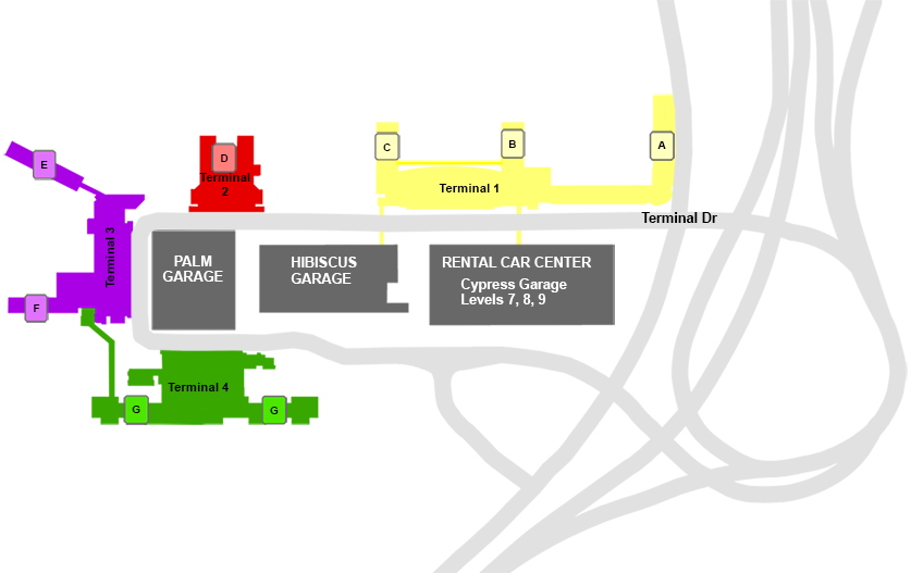 Airline Ticket Counter Locations And Departure Concourses - Copa Fort Lauderdale Terminal (837x527), Png Download